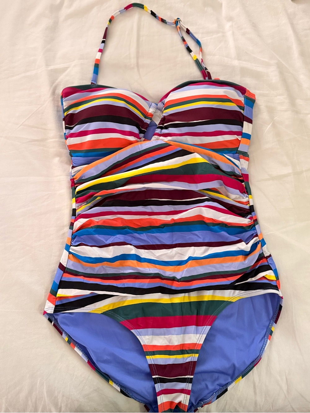 Anne Cole Multicolor Striped Halter One-Piece Swimwear